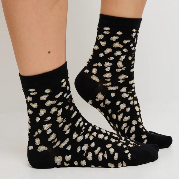 PAIRE DE CHAUSSETTES LEOPARD MULTICO NOIR