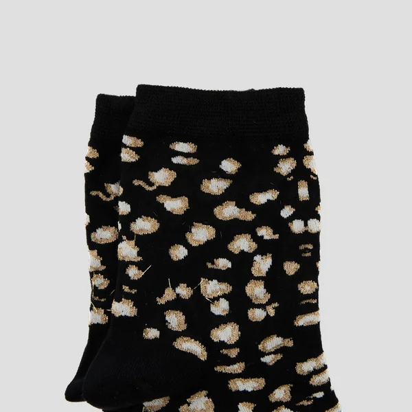 PAIRE DE CHAUSSETTES LEOPARD MULTICO NOIR
