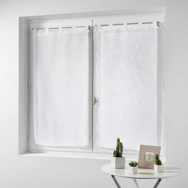 Paire de vitrage polyester à passants HALTONA blanc 60x120cm