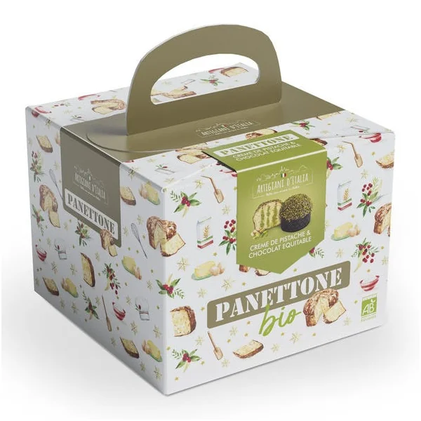 Panettone à la crème de pistache et chocolat 500g
