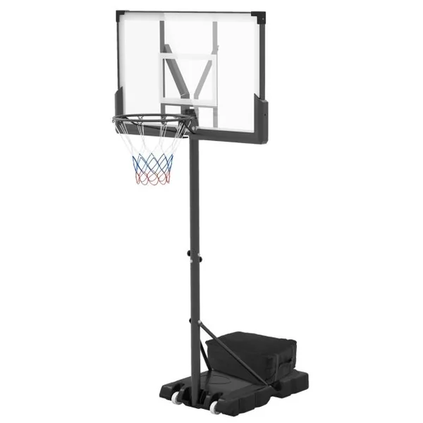 Panier de Basket-Ball Hauteur Réglable 125-305cm Support de Basketball Mobile avec Panneau Arrière Incassable Base Remplissable et Roues