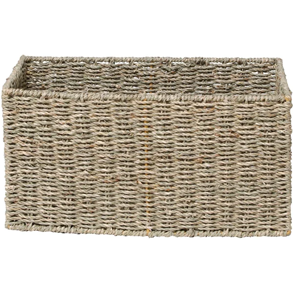 Panier de rangement rectangulaire matière végétale 40x20x30cm