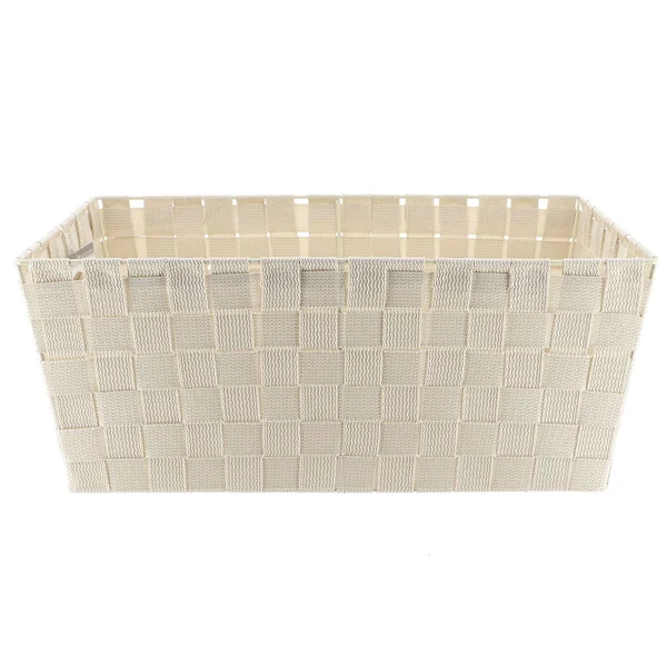 Panier rangement polyester ivoire 32.5x18x45cm