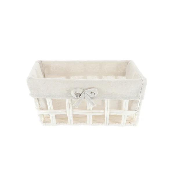 Panier rectangulaire végétal blanc 28x13x20cm