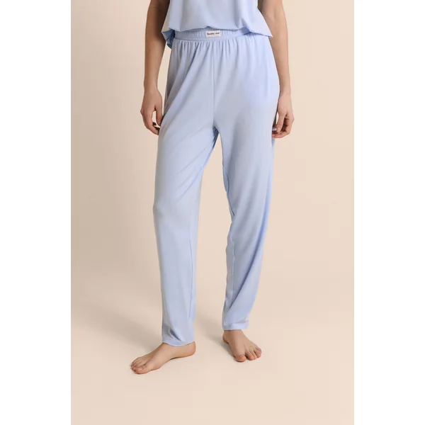 Pantalon de pyjama droit élastiqué réalisé avec une fibre enrichie en Aloe Vera