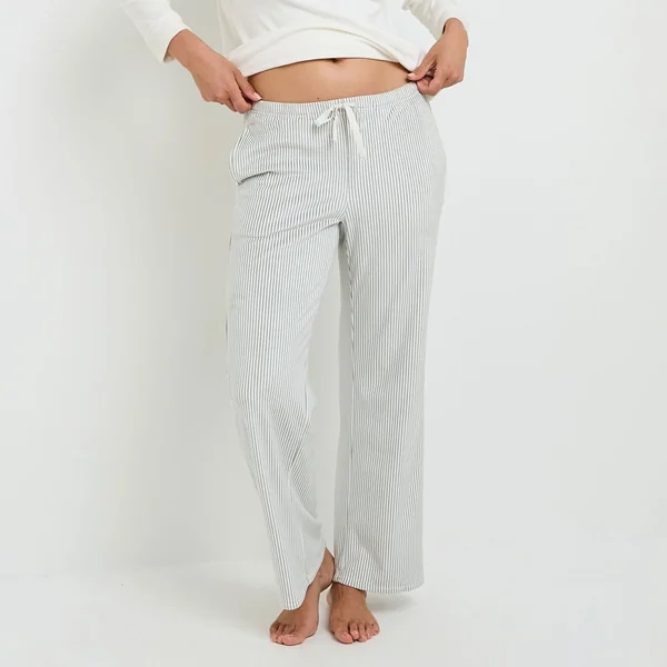 PANTALON DE PYJAMA VELOURS MULTICO BLANC