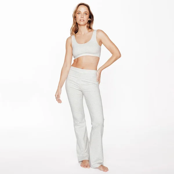 PANTALON FLARE GRIS CLAIR