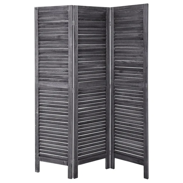 Paravent CAMILA en bois gris 120x170cm