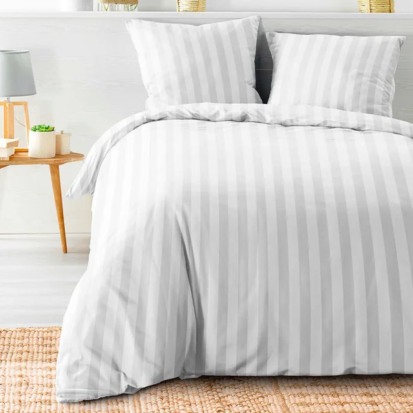 Parure housse de couette microfibre CLEO blanc 220x240cm