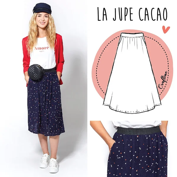 Patron de couture jupe Cacao - CRAFTINE