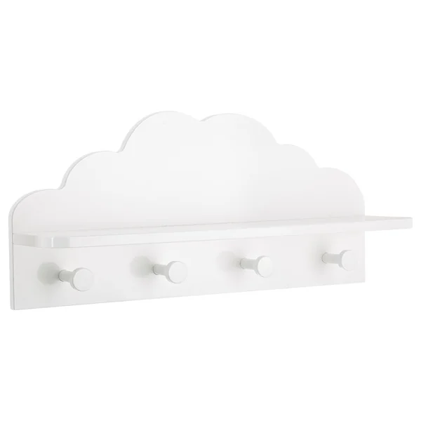 Patère nuage blanche 4 têtes 48x12x22cm