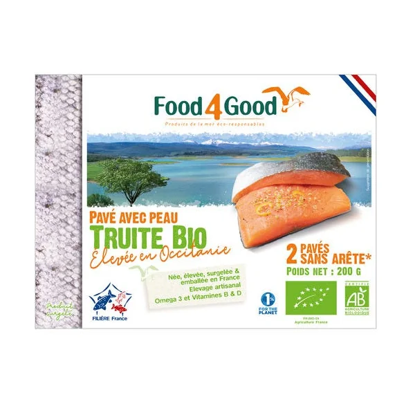 Pavé truite France avec peau (2) 200g