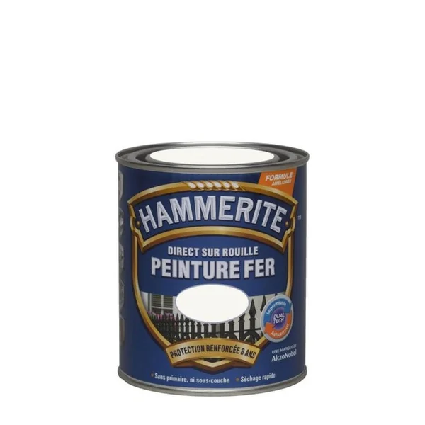 Peinture fer antirouille brillant Laqué Blanc 0,75L