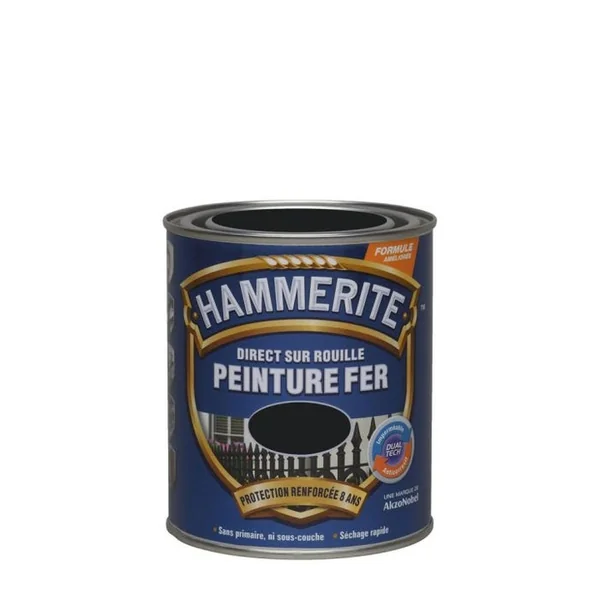 Peinture fer antirouille brillant Laqué Noir 0,75L