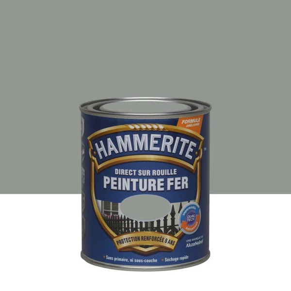 Peinture Fer Extérieure Brillant Laqué Gris Nuage 0,75 L