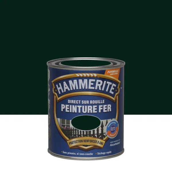 Peinture Fer Extérieure Brillant Laqué Vert Forêt 0,75 L