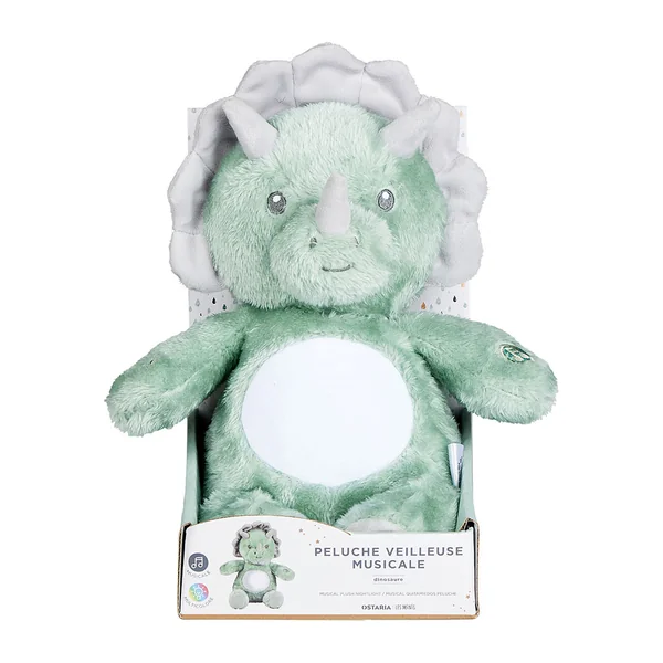 Peluche veilleuse musicale dinosaure H 17.7cm