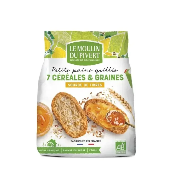 Petits pains grillés céréales graines bio 225g Pivert
