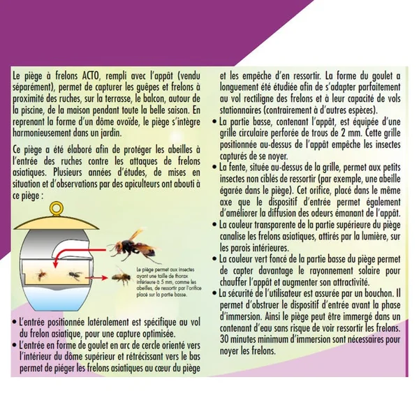 Piège à frelons asiatiques (sans appât) ACTO