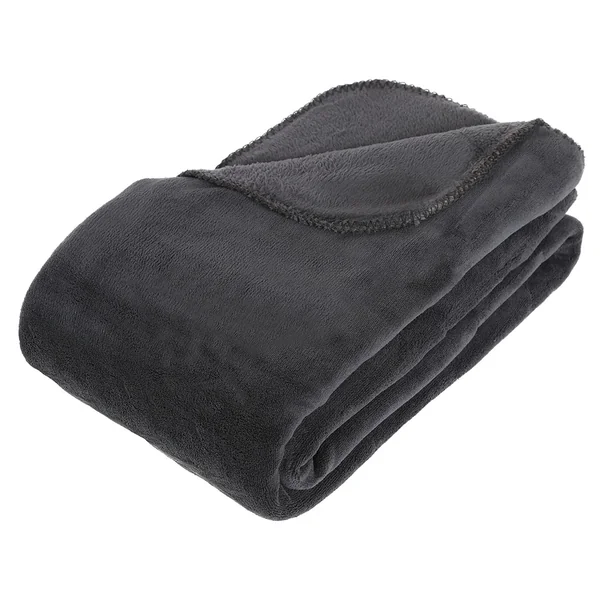 Plaid microfibre gris anthracite 180x230cm