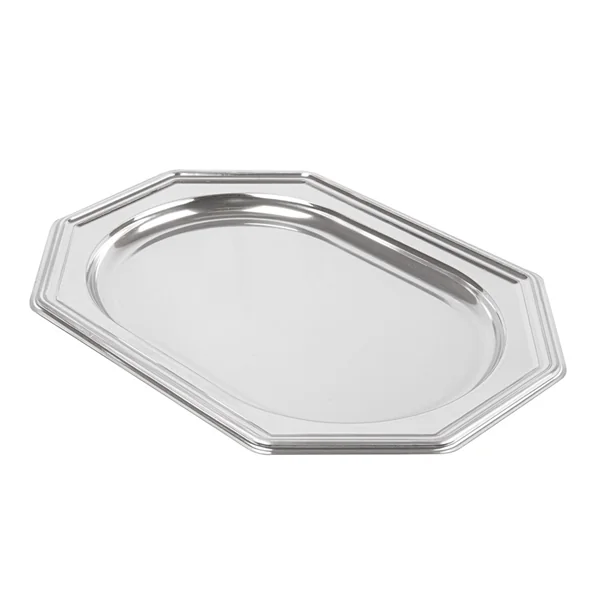 PLATEAUX DE LUXE OCTOGONAUX 34,5x24,5 CM ARGENTE PET (5 UNITÉ) - Garcia de Pou