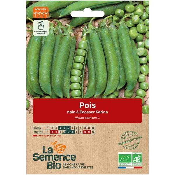 Pois nain à écosser Karina semence 70g