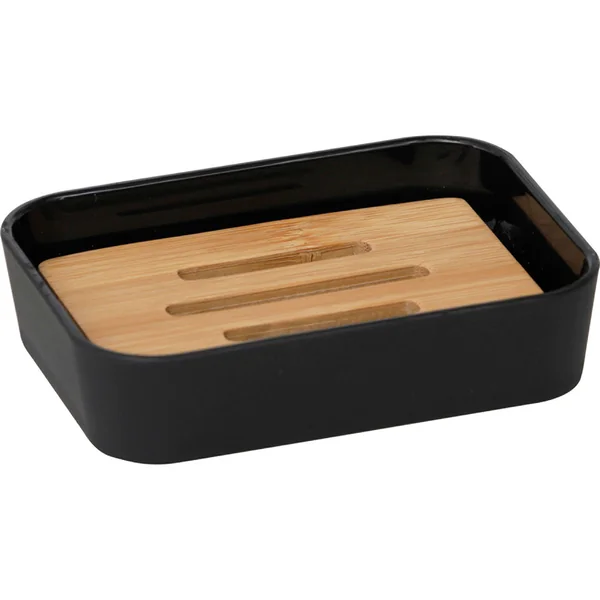 Porte savon bambou noir 12x2.8x8.8cm