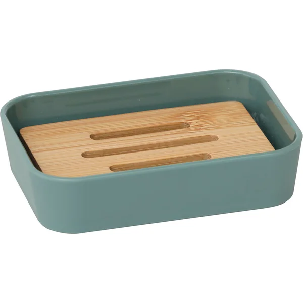 Porte savon rubber bambou sauge 12x2.8x8.8cm