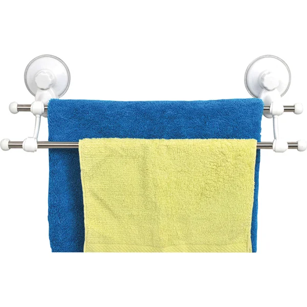 Porte serviette à ventouses 2 barres 52cm