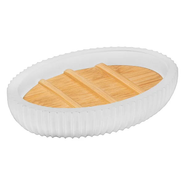 Porte-savon poly résine LINEA blanc 12.5x2.5x9cm