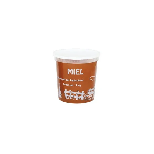 Pot plastique transparent texte SIM 1 kg