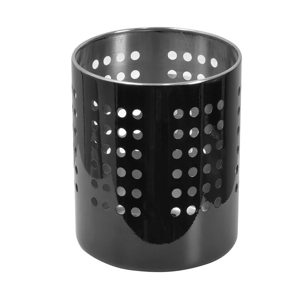 Pot à ustensiles rond inox noir D 11.5x13.5cm