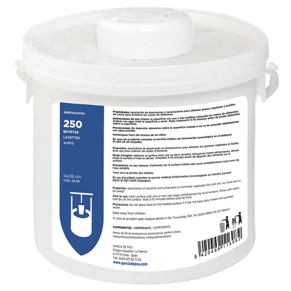 POTS DISTRIBUTEURS 250 LAVETTES 14x36 CM BLANC VISCOSE (1 UNITÉ) - Garcia de Pou