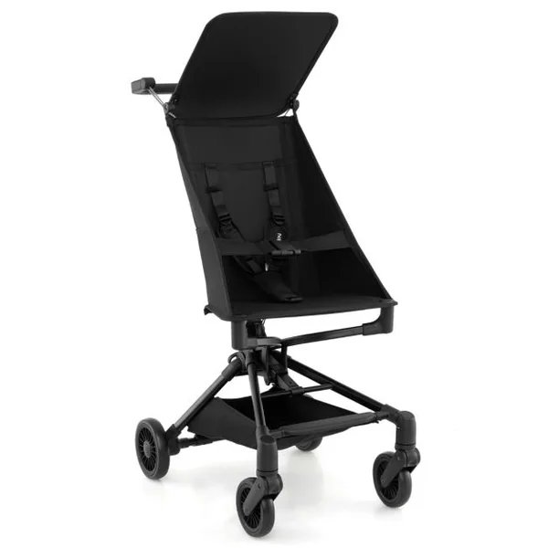 Poussette Compacte et Adaptée aux Avions avec Canopy Ajustable Grand Panier de Rangement pour Bébés 6-36 Mois Charge 15 kg Noir