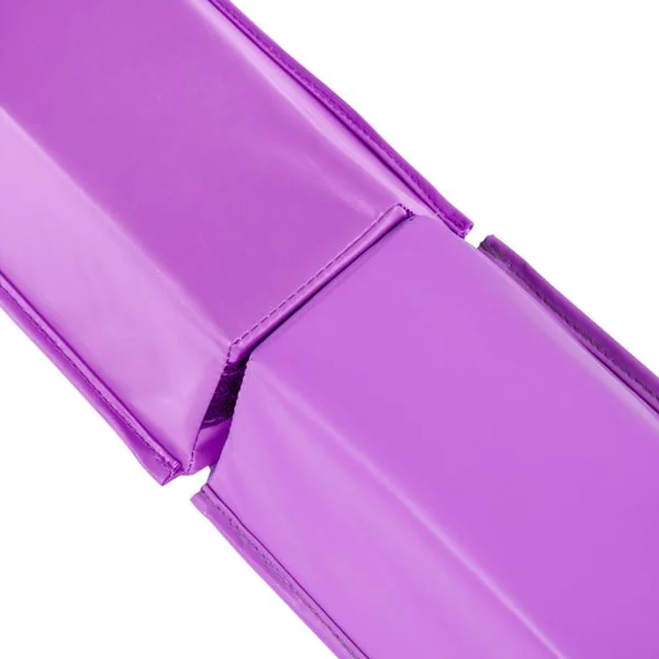Poutre de Gymnastique Pliable Barre de Gymnastique au Sol Portable en Flannel Doux avec Poignées de Transport Violet