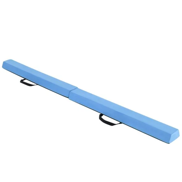 Poutre d'Équilibre Pliable de 210 cm Barre de Gymnastique au Sol Portable en Mousse avec Housse en Daim Amovible et Fond Antidérapant 6 Couleurs au Choix