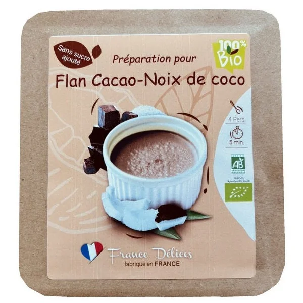 Préparation pour flan cacao noix de coco 14g