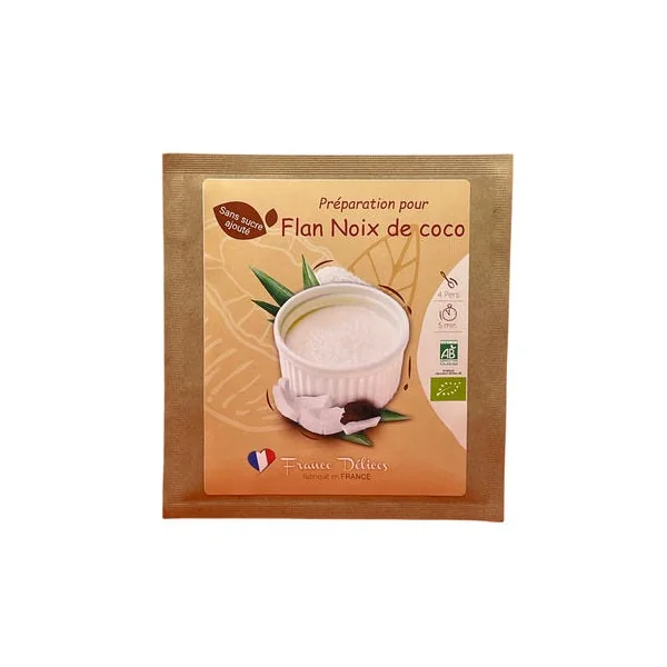Préparation pour flan noix de coco sans sucre 12g