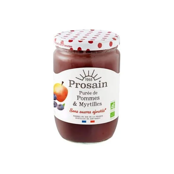 Puree de pommes myrtilles 620g