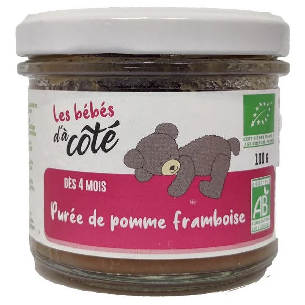 Purée pomme framboise - Les bébés d'à côté - 100g
