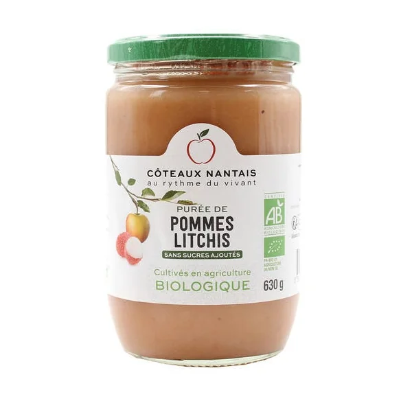Purée pomme litchi 630g