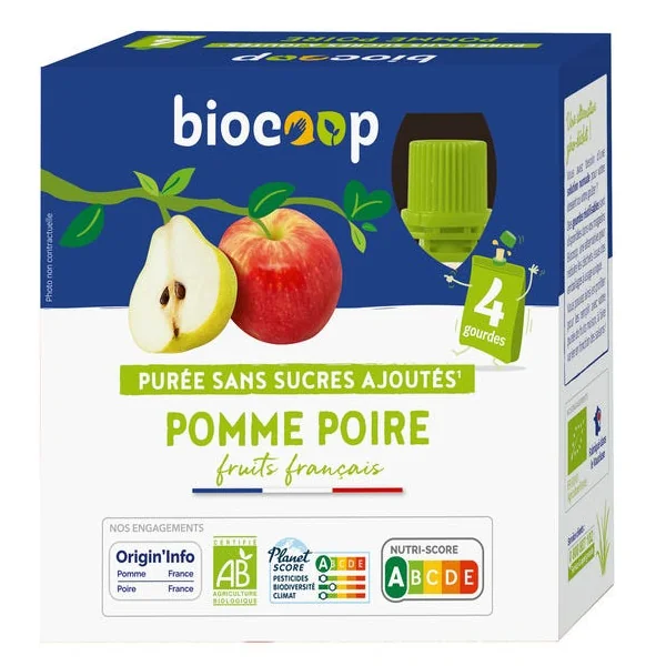 Purée pomme poire gourde 4x90g