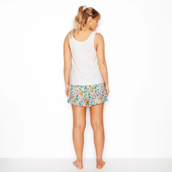 PYJAMA SHORT 2 PIECES MULTICO BLANC