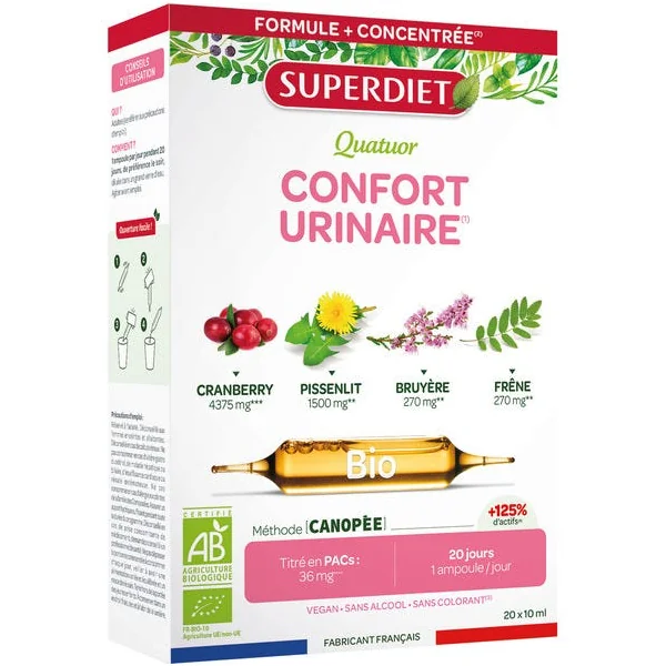 Quatuor confort urinaire ampoule (20) 200ml