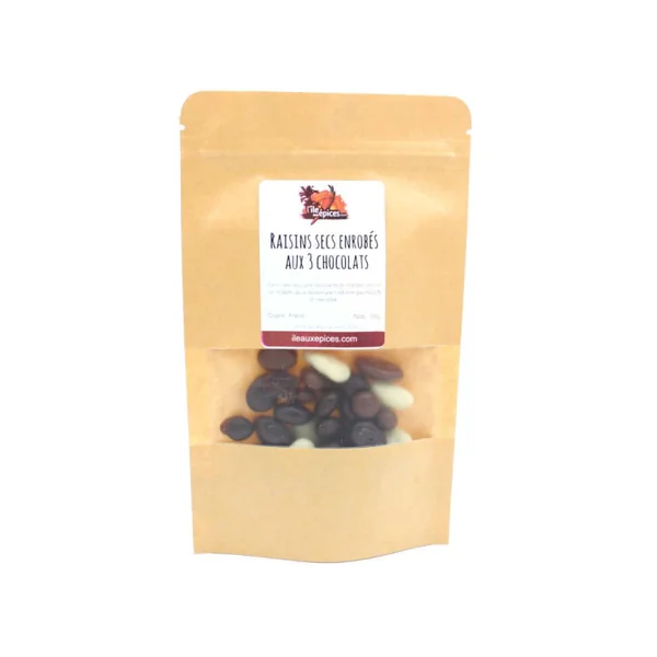 Raisins secs enrobés 3 chocolats