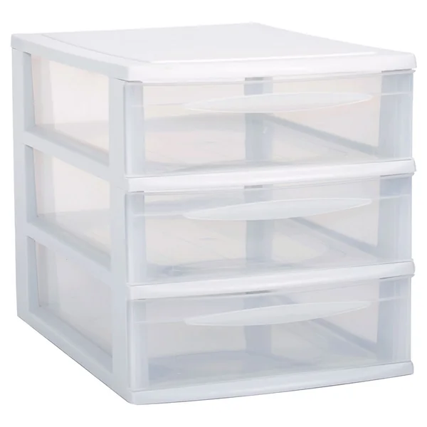 Rangement 3 tiroirs A4 blanc 25.5x36x27cm