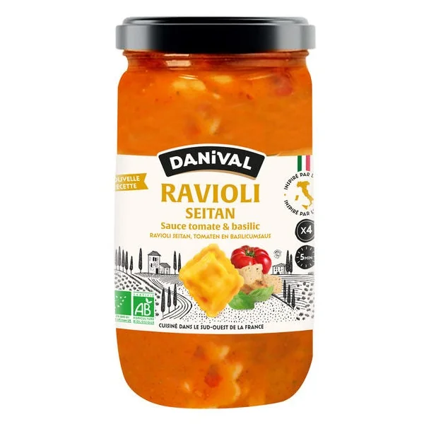 Ravioli seitan sauce tomate & basilic 670g