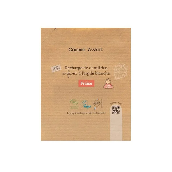 Recharge de dentifrice à l'argile blanche - Fraise 180ml