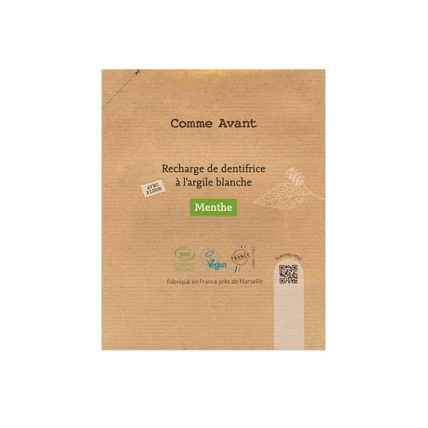Recharge de dentifrice à l'argile blanche - Mentholé 180ml