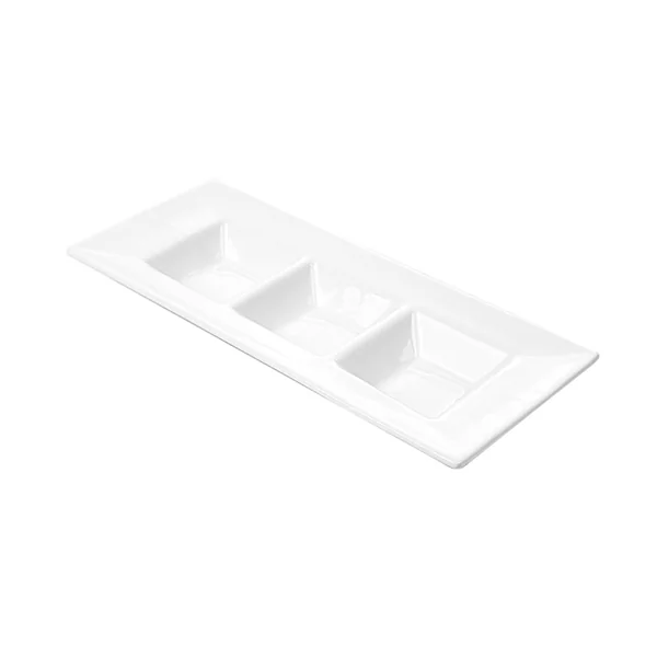RECTANGLES 3 COMPARTIMENTS 26 CM BLANC PORCELAINE (6 UNITÉ) - Garcia de Pou